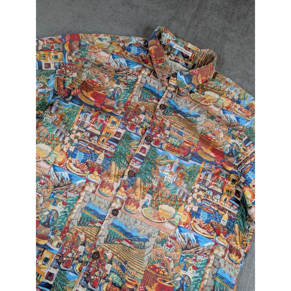 Reyn Spooner Shirt Mens Guy Buffet Egyptian Cotton Italy Vineyard - Approx Small